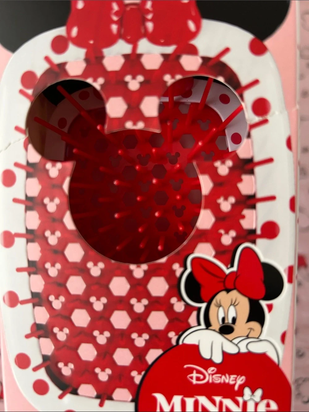 Minnie Mouse Red & Pink Detangling Hair Brush